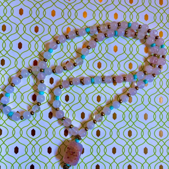 Rose Quartz Beaded Necklace - Picture 1 of 3